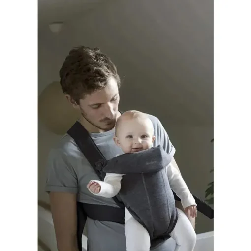 BabyBjorn - Porta-bebês Mini 3D Jersey, cinza escuro