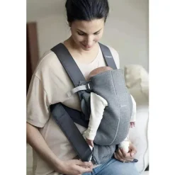 BabyBjorn - Porta-bebês Mini 3D Jersey, cinza escuro