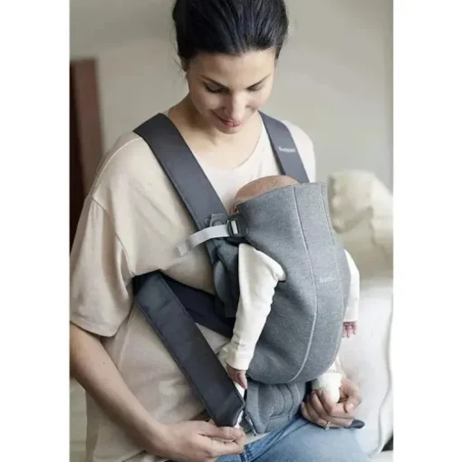 BabyBjorn - Porta-bebês Mini 3D Jersey, cinza escuro