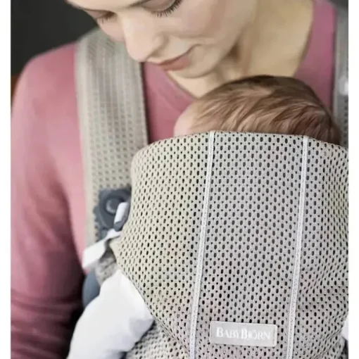 Babybjorn - Porta-bebês Mini malha 3D, Cinza Bege