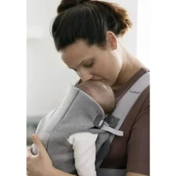 Babybjorn - Porta-bebês Mini 3D Jersey, cinza claro