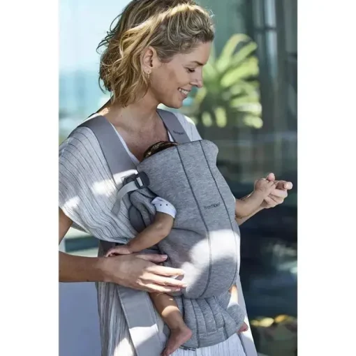Babybjorn - Porta-bebês Mini 3D Jersey, cinza claro