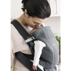 BabyBjorn - Porta-bebês Mini 3D Jersey, cinza escuro