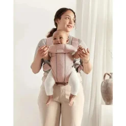 Babybjorn - Porta-bebês Mini Malha 3D, Rosa Empoeirado