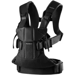 BabyBjörn Porta Bebê Um, Algodão, Preto, Tamanho Único