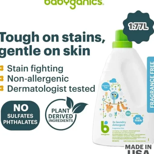 Babyganics - Laundry Detergent Fragrance Free, 60Oz