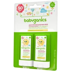 Babyganics Pure Mineral Sunscreen Stick 50+ SPF, 2-Pack