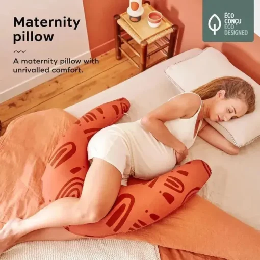Babymoov - Almofada de gravidez em formato de U B.Love, almofada de maternidade premium, terracota