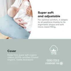 Babymoov - Almofada de gravidez em formato de U B.Love, almofada de maternidade premium, azul vento