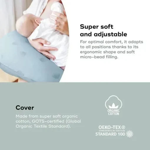 Babymoov - Almofada de gravidez em formato de U B.Love, almofada de maternidade premium, azul vento