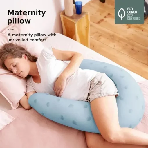 Babymoov - Almofada de gravidez em formato de U B.Love, almofada de maternidade premium, azul vento
