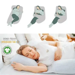 Babymoov - Almofada de maternidade XXL B.Love, almofada corporal orgânica premium para gravidez, cinza