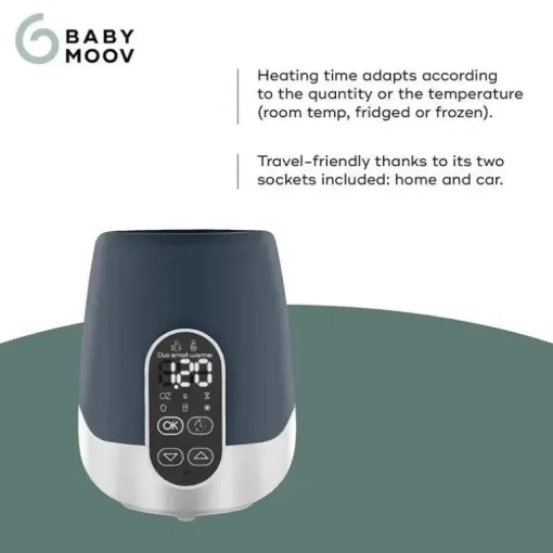 Babymoov - Aquecedor de biberões Duo Smart, 2 em 1 para carro e casa, para leite materno ou fórmula para bebé