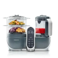 Babymoov Duo Meal Station 5 em 1 Food Maker com panela a vapor, mistura e purê, cinza