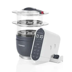 Babymoov Duo Meal Station 5 em 1 Food Maker com panela a vapor, mistura e purê, cinza