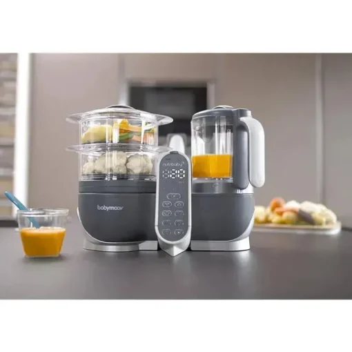 Babymoov Duo Meal Station 5 em 1 Food Maker com panela a vapor, mistura e purê, cinza