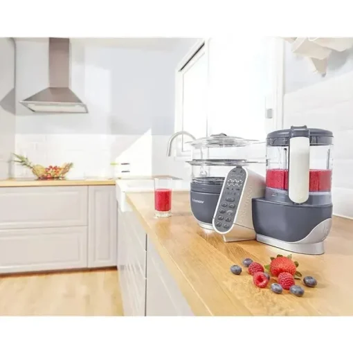 Babymoov Duo Meal Station 5 em 1 Food Maker com panela a vapor, mistura e purê, cinza