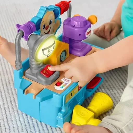 Banco de ferramentas de aprendizagem ocupado Fisher-Price, multicolorido