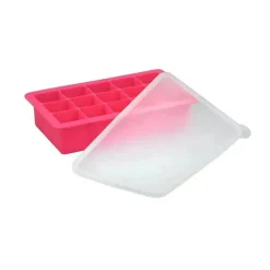 Bandeja de congelador de comida de bebê fresca de brotos verdes, rosa