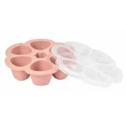Bandeja de congelamento de comida de bebê Beaba multiporções de silicone 3 onças-rosa