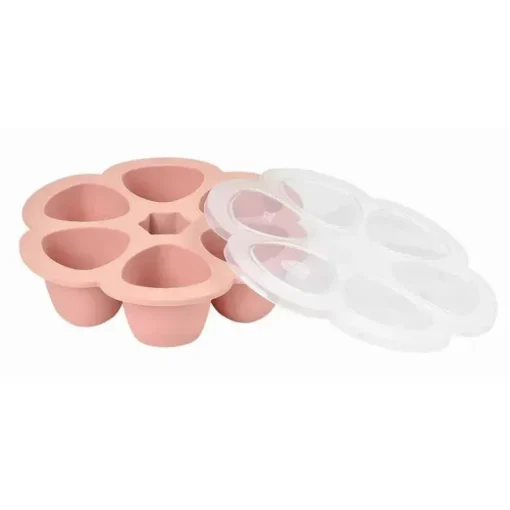 Bandeja de congelamento de comida de bebê Beaba multiporções de silicone 3 onças-rosa