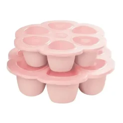 Bandeja de congelamento de comida de bebê Beaba multiporções de silicone 3 onças-rosa