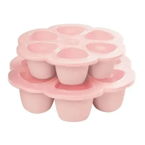 Bandeja de congelamento de comida de bebê Beaba multiporções de silicone 3 onças-rosa