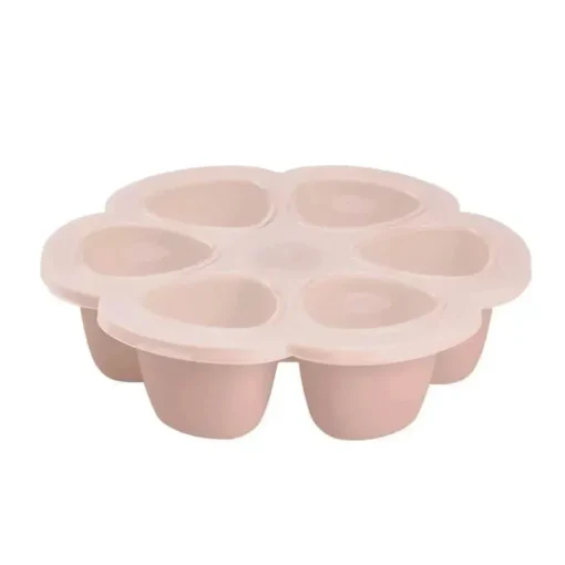 Bandeja de congelamento de comida de bebê Beaba multiporções de silicone 3 onças-rosa