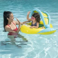 Barco de bebê SwimWays Pinkfong Baby Shark Sun Canopy com música
