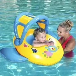 Barco de bebê SwimWays Pinkfong Baby Shark Sun Canopy com música