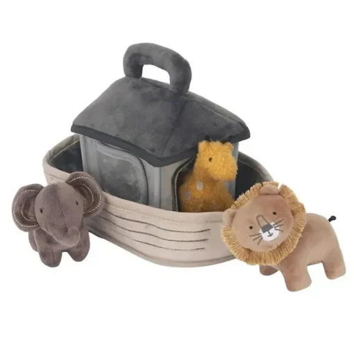Barco/arca interativo de pelúcia Lambs &amp; Ivy Baby Noah com brinquedos de bicho de pelúcia