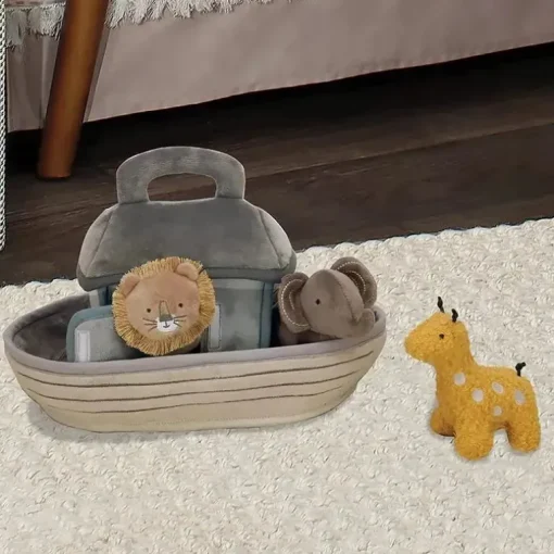 Barco/arca interativo de pelúcia Lambs &amp; Ivy Baby Noah com brinquedos de bicho de pelúcia