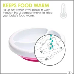 Bbluv - prato de alimentação quente Platö, rosa