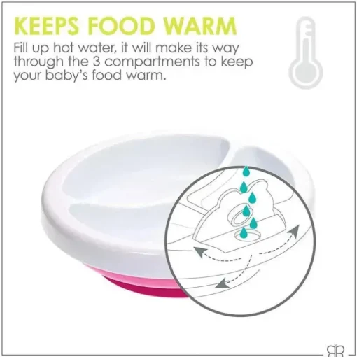 Bbluv - prato de alimentação quente Platö, rosa