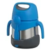 B.box - Frasco de comida isolado em ardósia azul com garfo