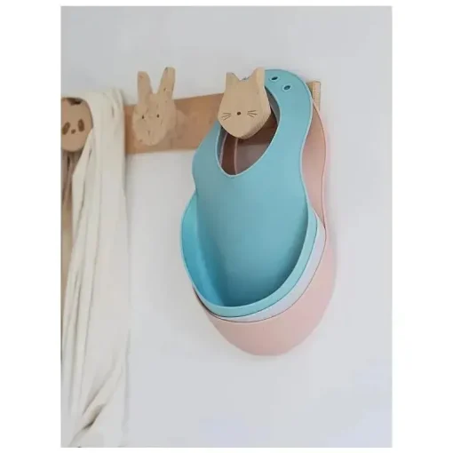 Beaba - babador de bebê de silicone 2Pk, nuvem/rosa