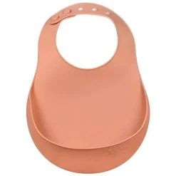 Beaba - Babador de silicone para bebê, terracota