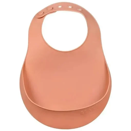 Beaba - Babador de silicone para bebê, terracota