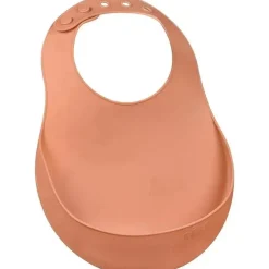 Beaba - Babador de silicone para bebê, terracota