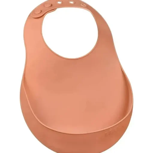Beaba - Babador de silicone para bebê, terracota