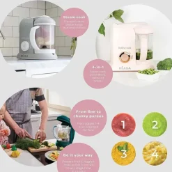Beaba - Babycook Solo 4 em 1 Máquina de Comida para Bebê, Nuvem