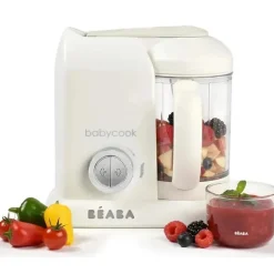Beaba - Babycook Solo Máquina de Comida para Bebê 4 em 1, Branca