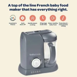 Beaba - Babycook Solo Máquina de Comida para Bebê 4 em 1, Eucalipto