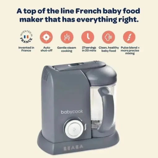 Beaba - Babycook Solo Máquina de Comida para Bebê 4 em 1, Eucalipto