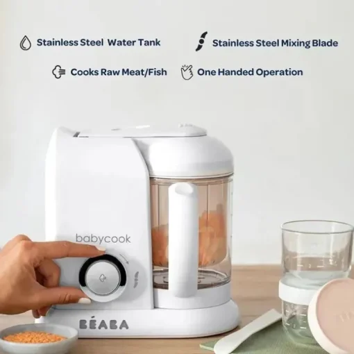 Beaba - Babycook Solo Máquina de Comida para Bebê 4 em 1, Eucalipto