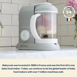 Beaba - Babycook Solo Máquina de Comida para Bebê 4 em 1, Eucalipto