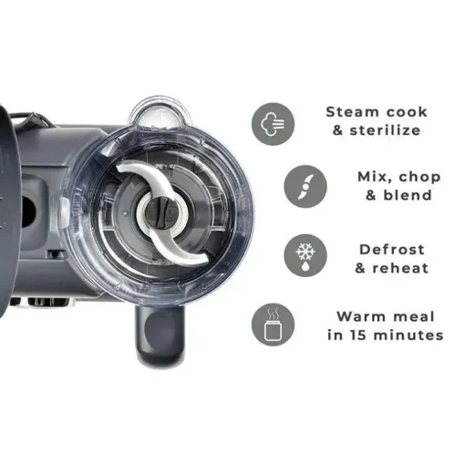 Beaba - Babycook Solo Máquina de Comida para Bebê 4 em 1, Branca