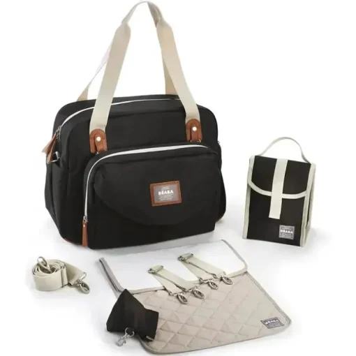 Beaba - Bolsa para fraldas Geneva, Bolsa multifuncional para fraldas para bebês, preta