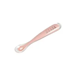 Beaba - Conjunto de Colheres de Silicone 4Pk Primeiro Estágio, Rosa