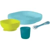 Beaba - Conjunto de Refeição de Silicone 4Pk, Pavão